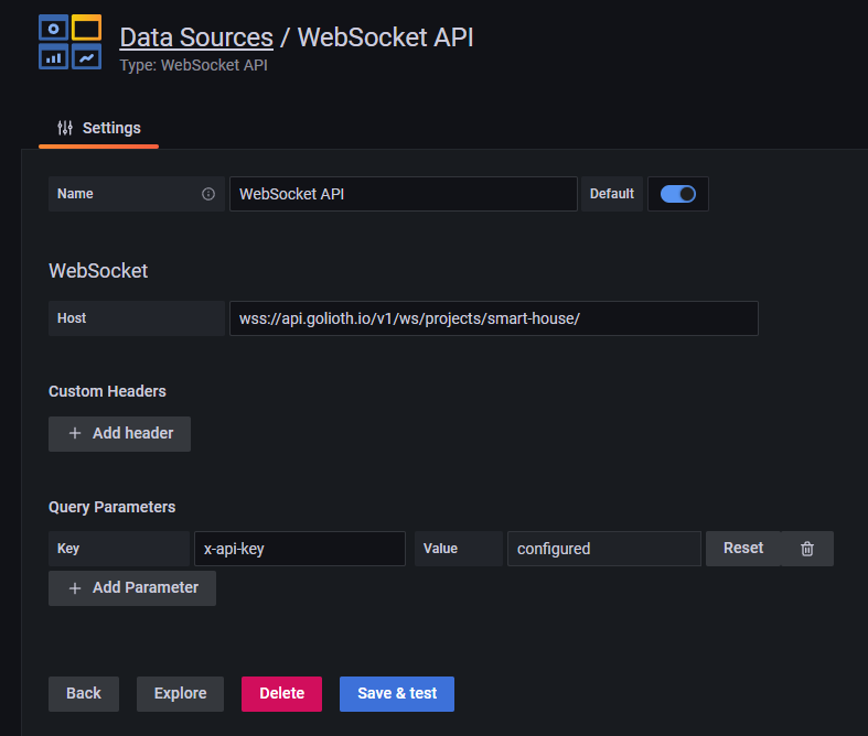 Grafana WebSocket data source
