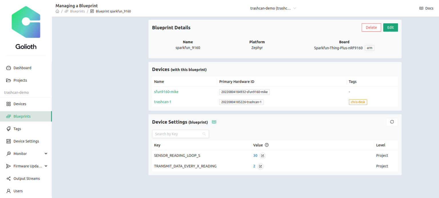Golioth Blueprints help your Cloud understand your IoT hardware devices ...