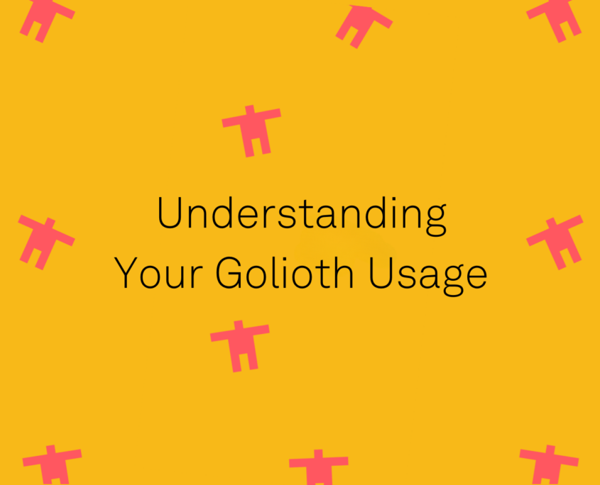 Black text on yellow background that reads "Understanding Your Golioth Usage".