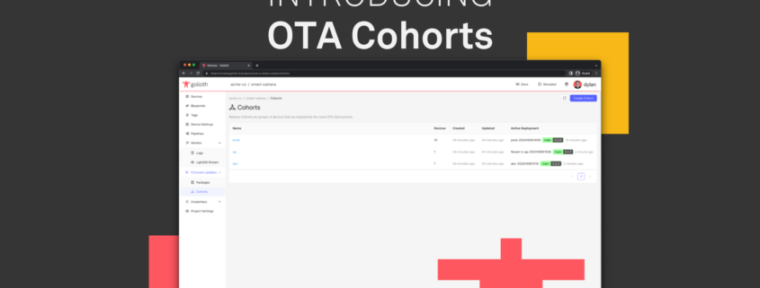 Cohorts announcement with screenshot showing 3 cohorts dev, qa, production